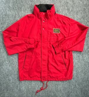 Vintage 2004 NFL Super Bowl XXXVIII 38 Red Hooded Windbreaker Jacket Men's L